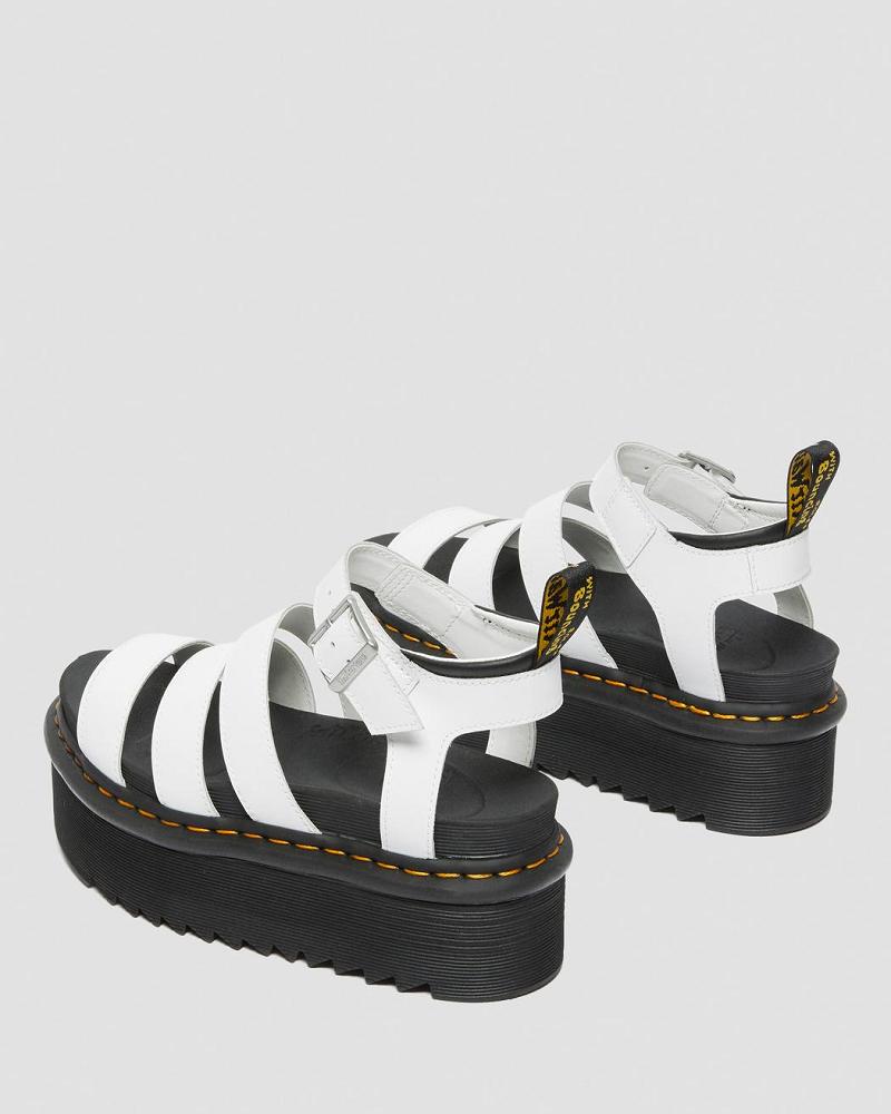 Dr Martens Blaire Hydro Leren Platform Gladiator Sandalen Dames Wit | NL 495SGL